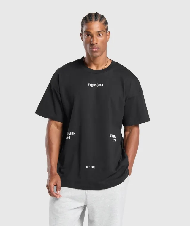 Gymshark Strength Dept Graphic T-Shirt - Black