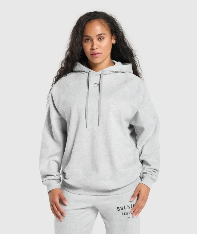 Gymshark Bulking Season Brushed Hoodie - Light Grey Marl