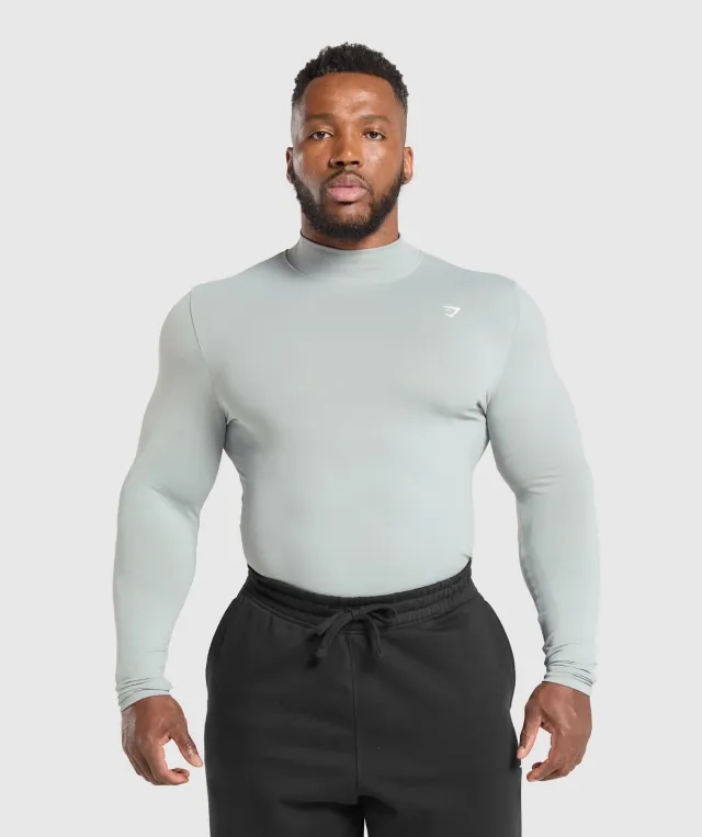 Asics Everyday Seamless Mock Long Sleeve T-Shirt - Silver Grey