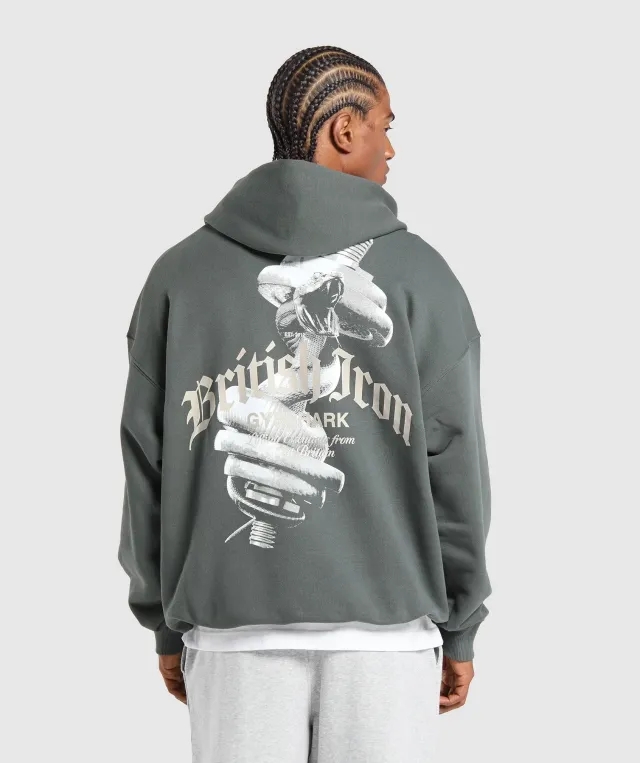 Gymshark British Iron Hoodie - Slate Teal