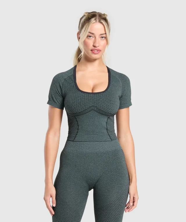 Gymshark Sport Seamless Midi Top - Victory Green/Discipline Green