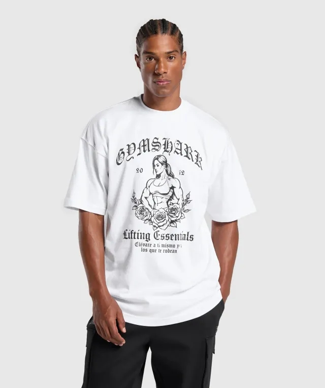 Gymshark Hispanic Inspired Oversized Graphic T-Shirt - White