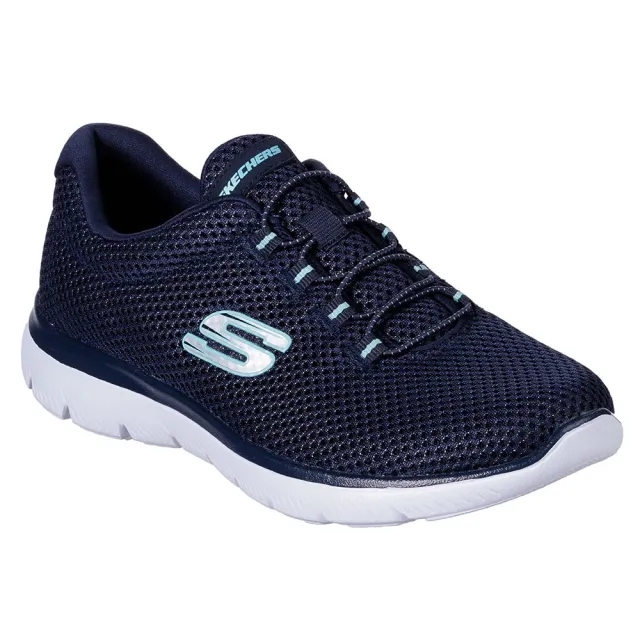 Skechers Women's Summits Sneaker in Navy Blue/Light Blue
