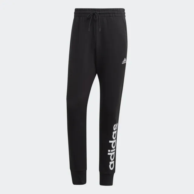 adidas Essentials French Terry Tapered Cuff Logo Joggers - Black