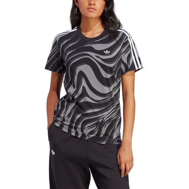 Adidas Originals Abstract Allover Animal Print Short Sleeve T-shirt