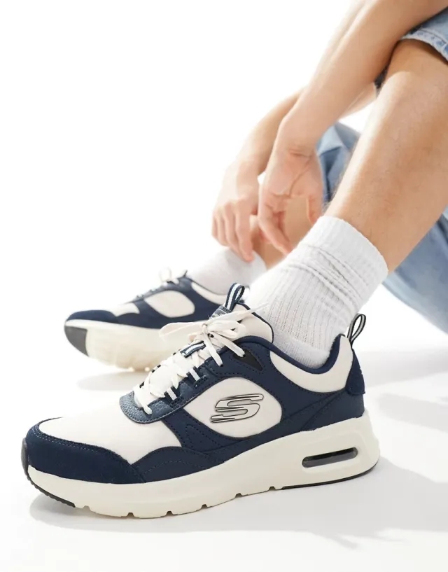Skechers Skech-Air Court Yatton Trainer In Navy