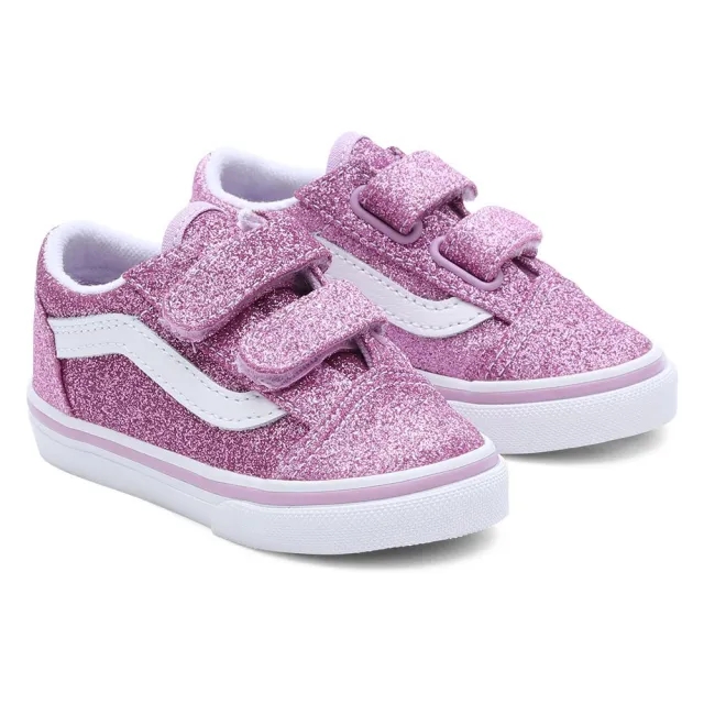 Vans pink old skool v glitter Girls Toddler trainers