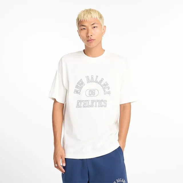 New Balance Men's Graphic T-Shirt in White Cotton Jersey