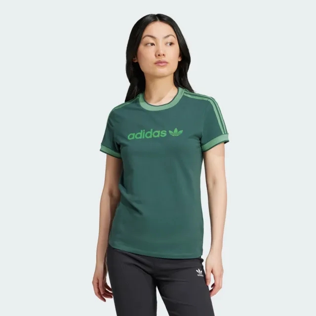 adidas Originals Women Graphic Badge Slim 3 Stripes Tee