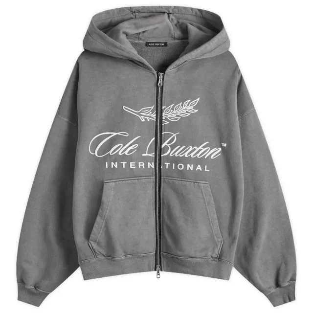 Cole Buxton Men's International Zip Hoodie Washed Black