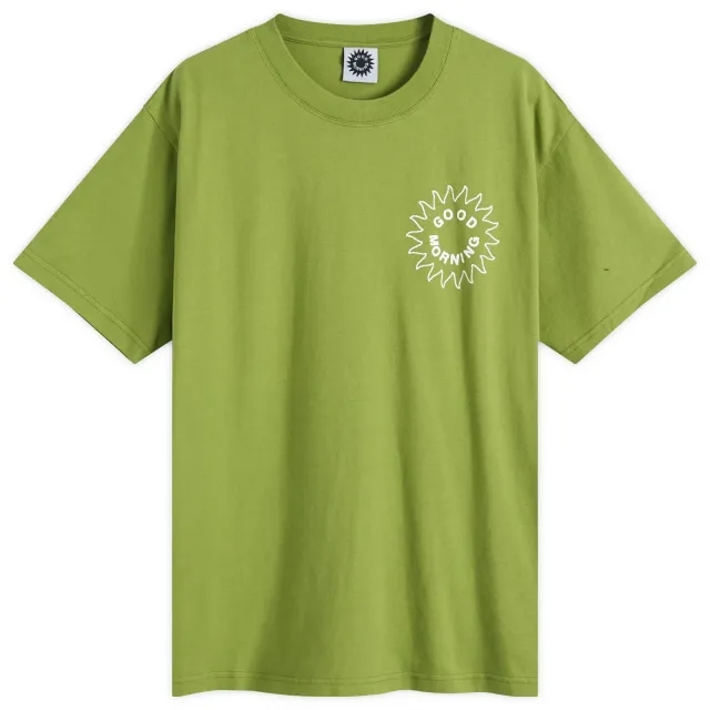 Good Morning Tapes Men's Sun Logo T-Shirt Leaf