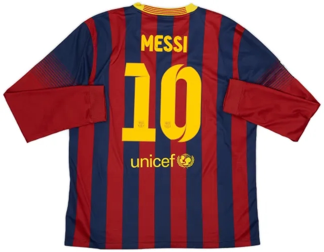 Nike 2013-14 Barcelona Home L/S Shirt Messi #10 - 8/10 - (XL)