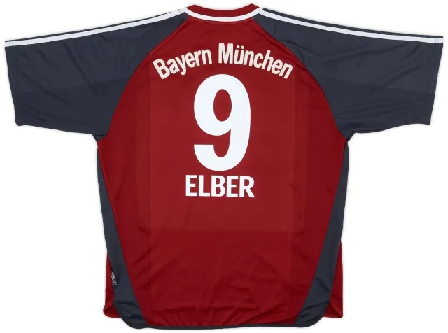 adidas 2001-02 Bayern Munich Home Shirt Elber #9 - 6/10 - (XL)