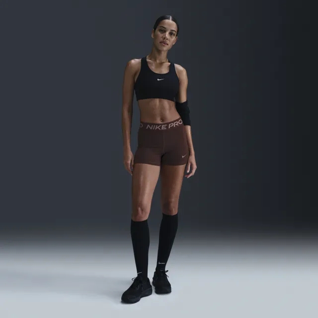 Nike Pro Training 365 3 Inch Leakproof Leggings Shorts In Dark Brown