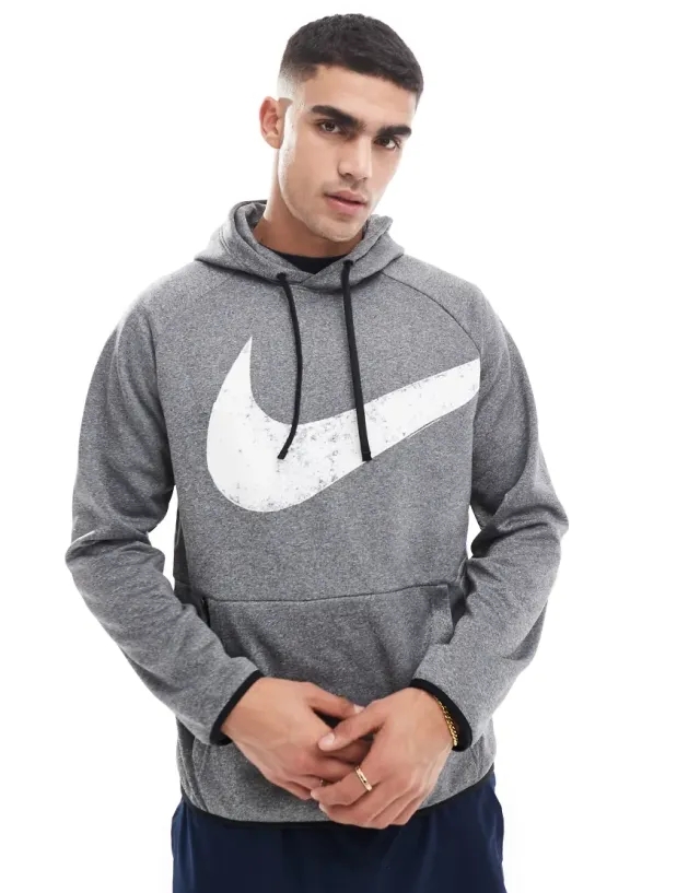 Nike Training Swoosh Graphic Hoodie In Black