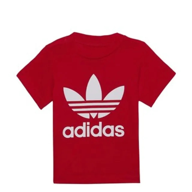 adidas  TREFOIL TEE  girls's Children's T shirt in Red