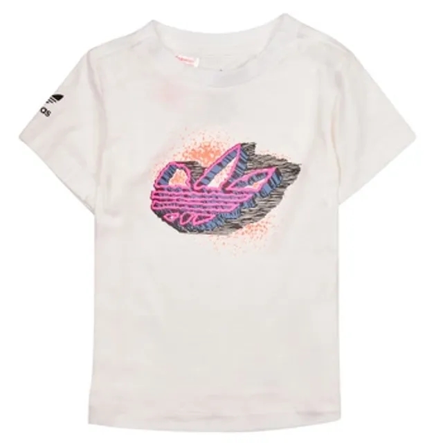 adidas    girls's Children's T shirt in White