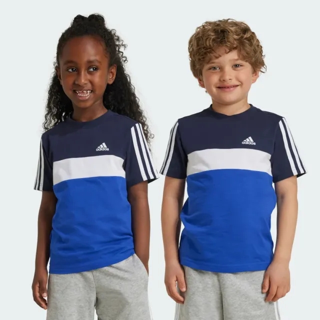 adidas Tiberio 3-Stripes Colorblock Cotton T-Shirt Kids