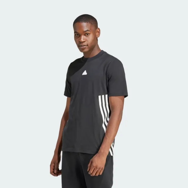 Manchester United x adidas Mens Future Icons 3-Stripes T-Shirt Black
