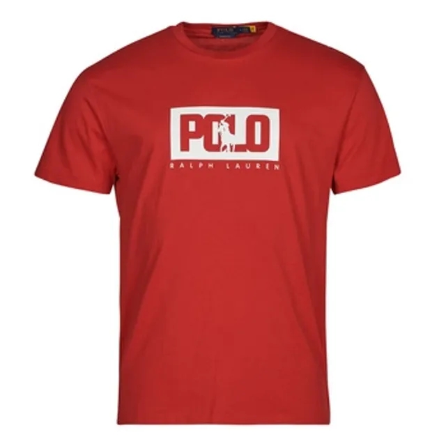 Polo Ralph Lauren  T-SHIRT AJUSTE EN COTON LOGO POLO RALPH LAUREN  men's T shirt in Red