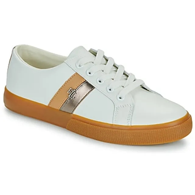 Lauren Ralph Lauren  JANSON II-SNEAKERS-LOW TOP LACE  women's Shoes (Trainers) in White