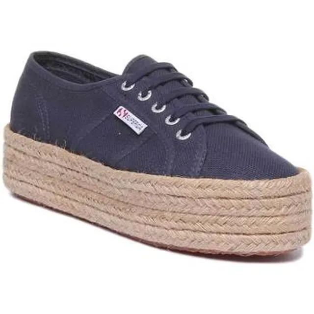 Superga  2790 Cotropew Espradrille Flatform Navy  women's Mid Boots in Blue