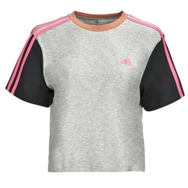 adidas  3S CR TOP  women's T shirt in Grey