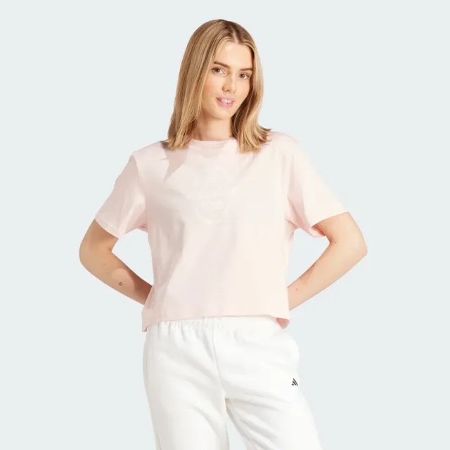 adidas  Brand Love Signature Graphic T-Shirt  women's T shirt in Pink