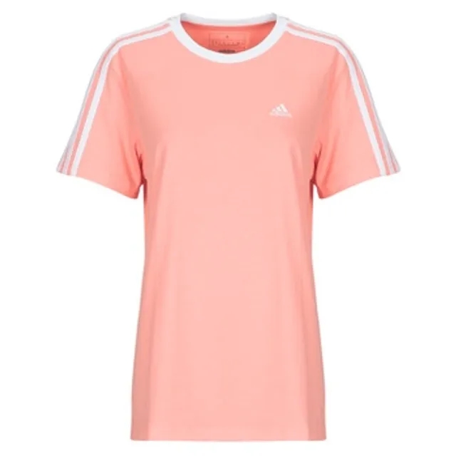 adidas  Essentials 3-Stripes T-Shirt  women's T shirt in Pink