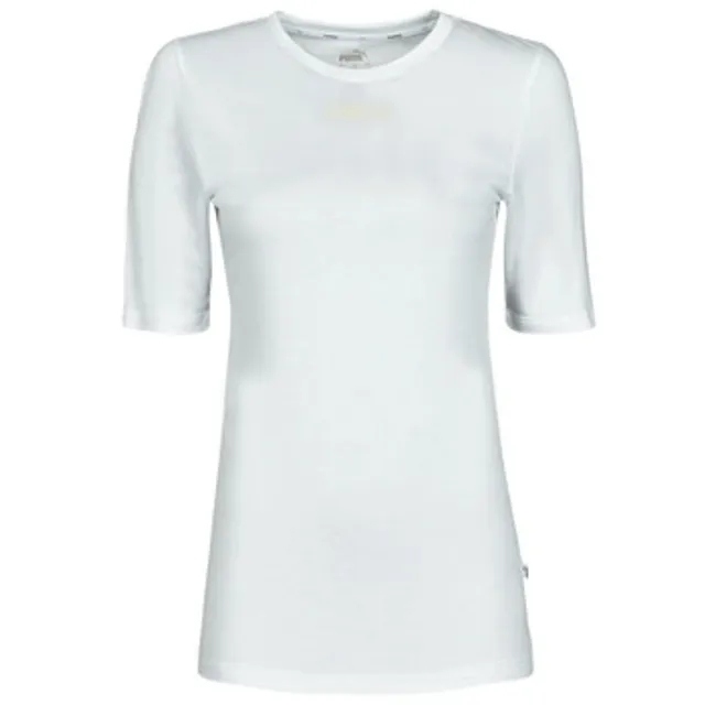 Puma  MBASIC TEE  women's T shirt in White