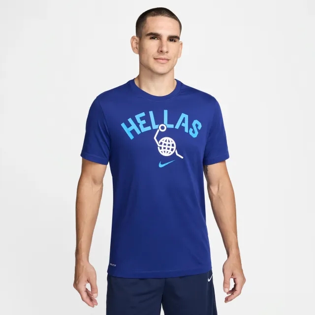 Greece Men's Nike Basketball T-Shirt - Blue - Cotton/Polyester