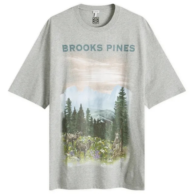 Loewe Men's Brooks Pines T-Shirt Grey Melange