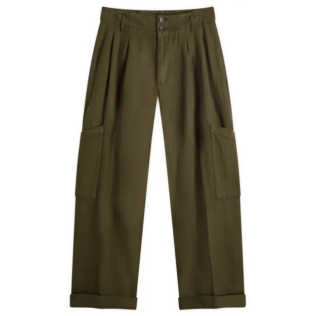 YMC Women's Greease Wide Trousers Olive