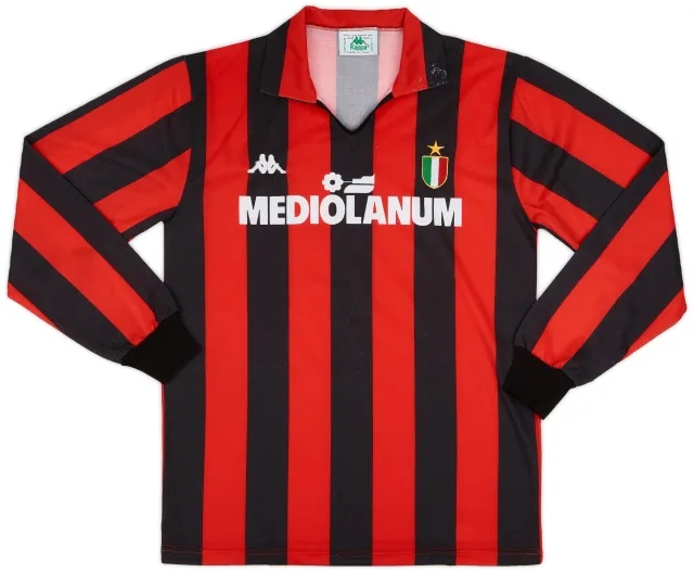 Kappa 1989-90 AC Milan Home L/S Shirt #10 - 7/10 - (L)