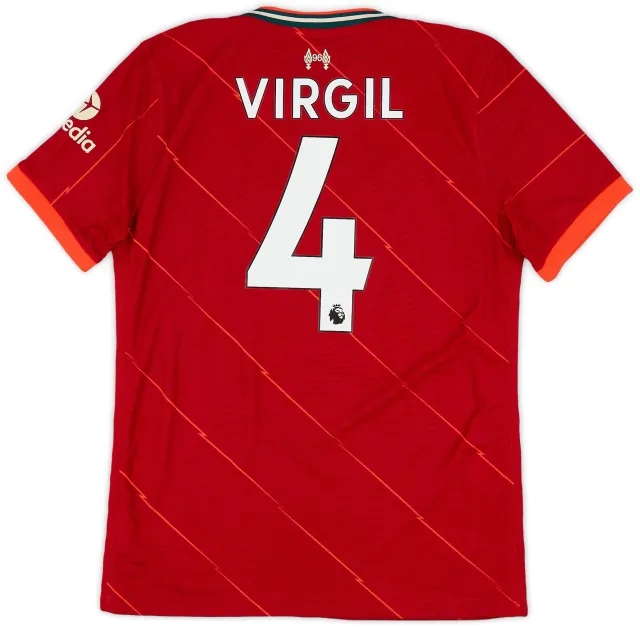 Nike 2021-22 Liverpool Authentic Home Shirt Virgil #4 - 8/10 - (M)