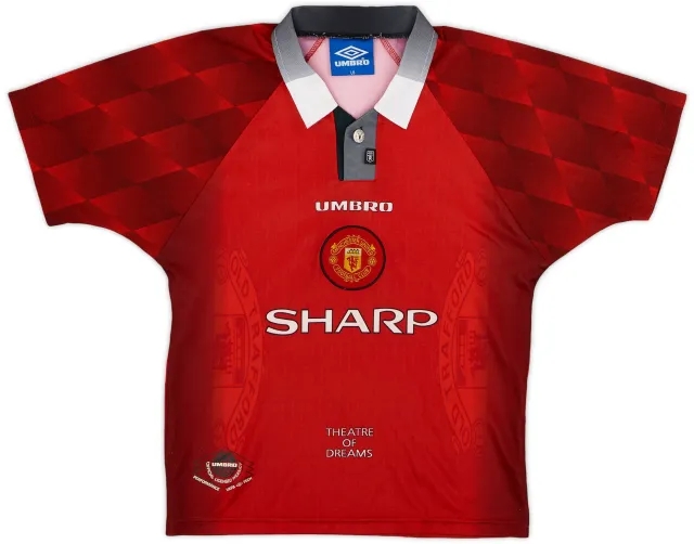 Umbro 1996-98 Manchester United Home Shirt - 8/10 - (L.Boys)