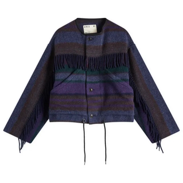 Girls of Dust Women's Nuclear Blanket Jacket Dark Brown/Multi