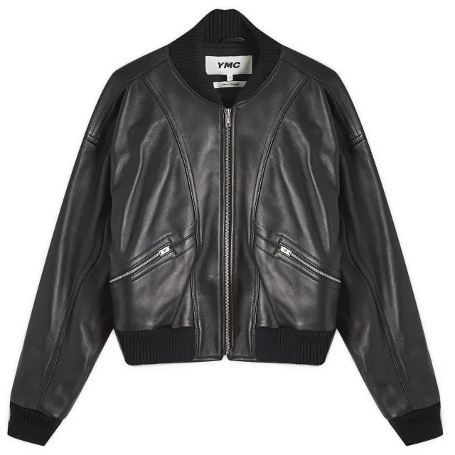YMC Women's Tenor Leather Jacket Black
