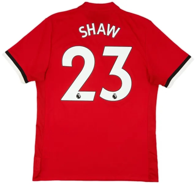 adidas 2017-18 Manchester United Home Shirt Shaw #23 - 9/10 - (M)