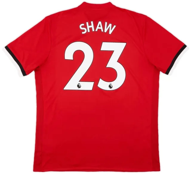 adidas 2017-18 Manchester United Home Shirt Shaw #23 - 7/10 - (XL)