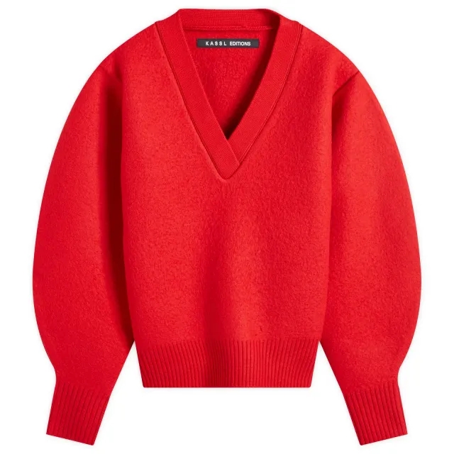 KASSL Editions kassl V -Sweater Boiled Wool Jumper Red