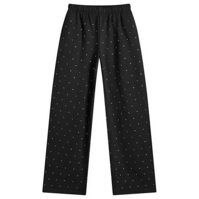 Good American Women's Crystal Wide Leg Sweatpants Black