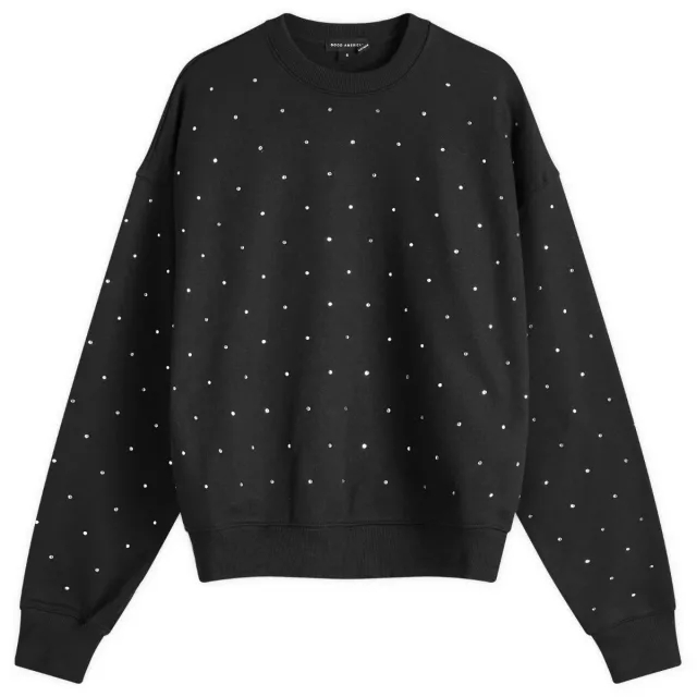 Good American Women's Crystal Crewneck Sweatshirt Black