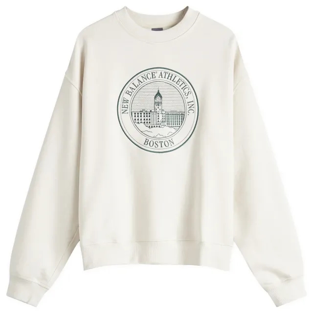New Balance Men's Varsity Oversized Crewneck Sweat Nightwatch Green