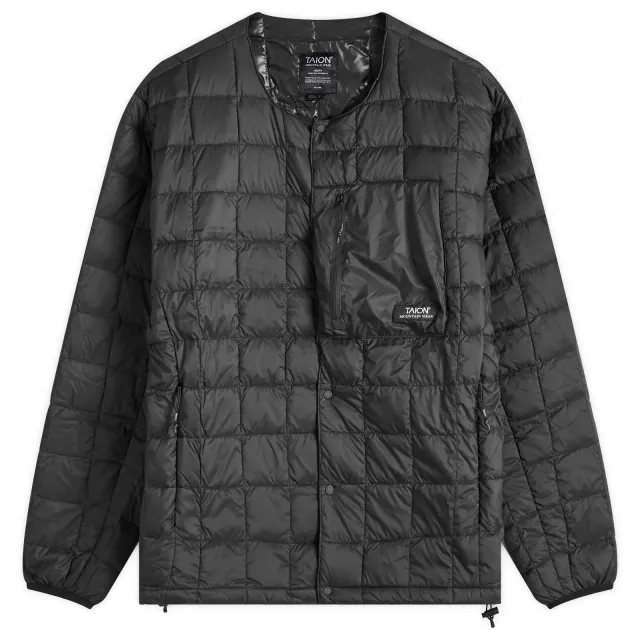 Taion Men's Mountain Crew Neck Light Down Jacket Black