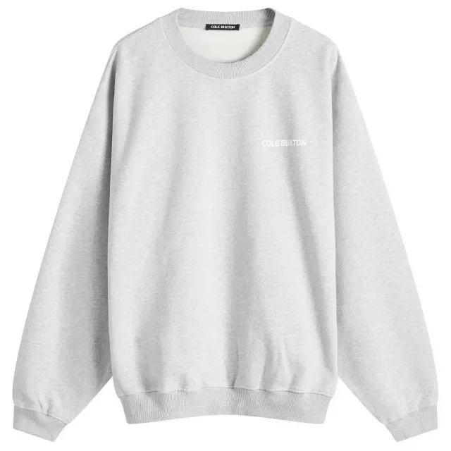 Cole Buxton Men's Sportswear Crew Sweatshirt Light Grey Marl