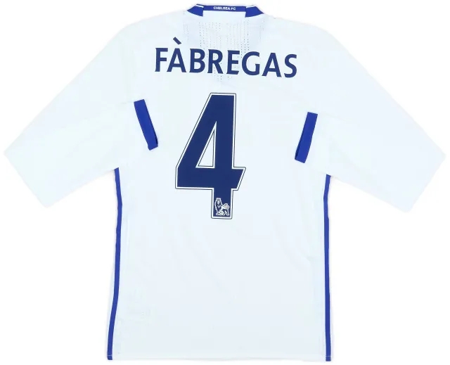 adidas 2016-17 Chelsea Player Issue Third L/S Shirt Fabregas #4 (S/M)