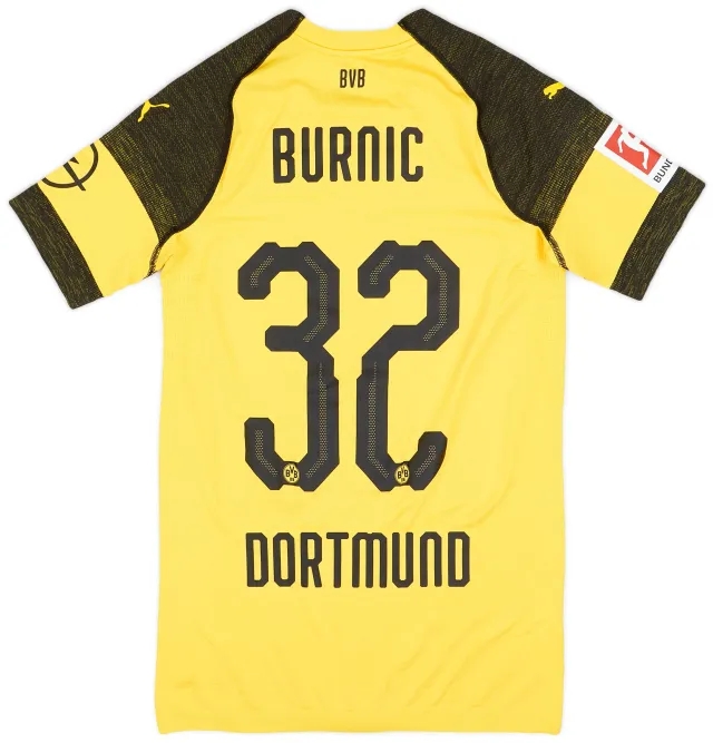Puma 2018-19 Borussia Dortmund Match Issue Home Shirt Burnic #32