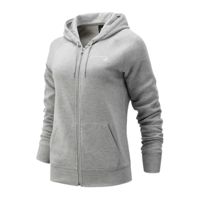 New Balance Women's NB Classic Core Fleece Fashion Full Zip in Grey Cotton