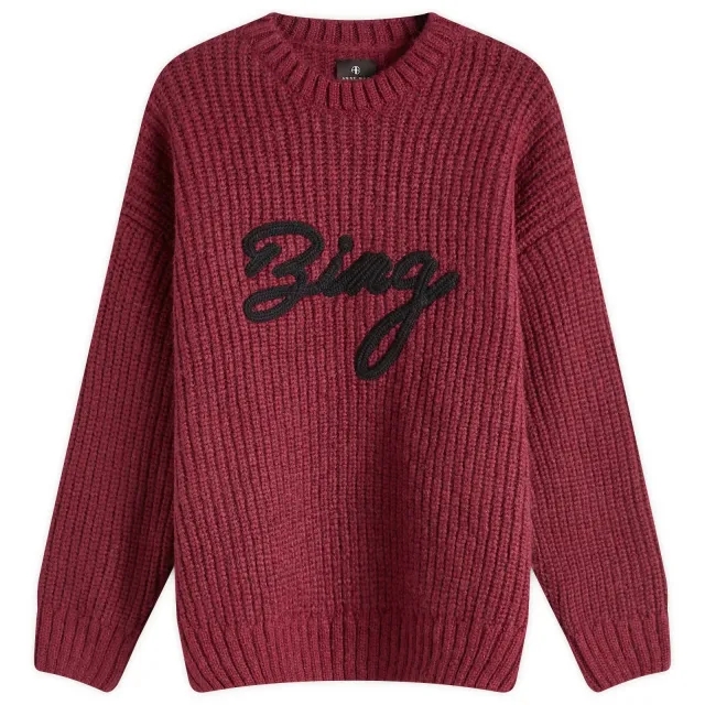 Anine Bing Women's Sydney Crew Jumper Burgundy
